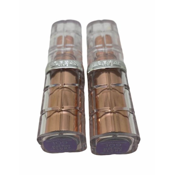 Lot of 2 - LOREAL COLOUR RICHE Plump & Shine Lipstick 109 Blue Mint Plump - Picture 2 of 6